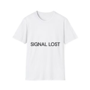 Auralna Signal Lost front typography design on a t-shirt mockup